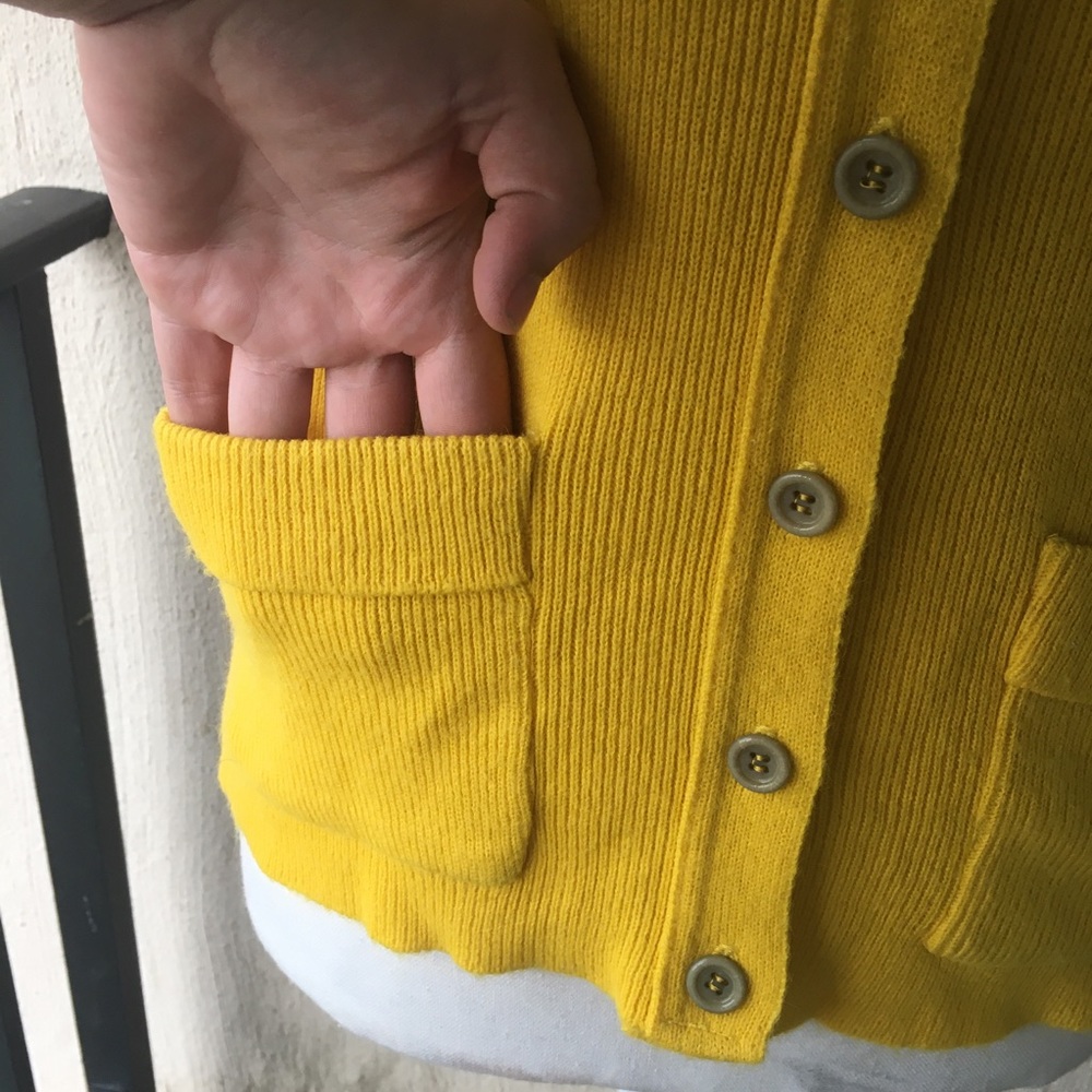 60s/70s Vintage Union Made Yellow Sweater Vest - Picture 2 of 7
